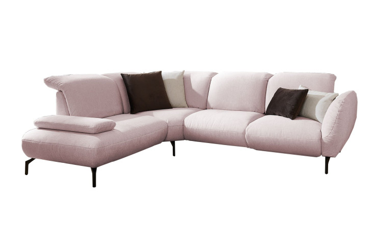 Basis-Ecksofa vito Bevy, in der Farbausführung Rose