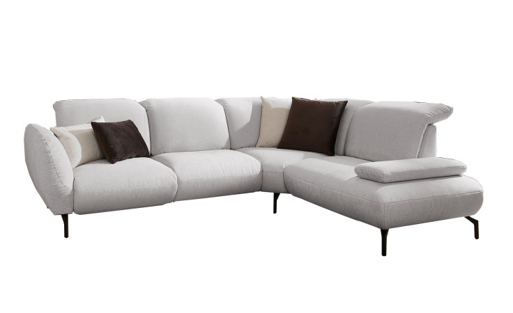 Basis-Ecksofa vito Bevy, in der Farbausführung Silver