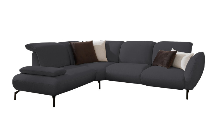 Basis-Ecksofa vito Bevy, in der Farbausführung Anthrazit