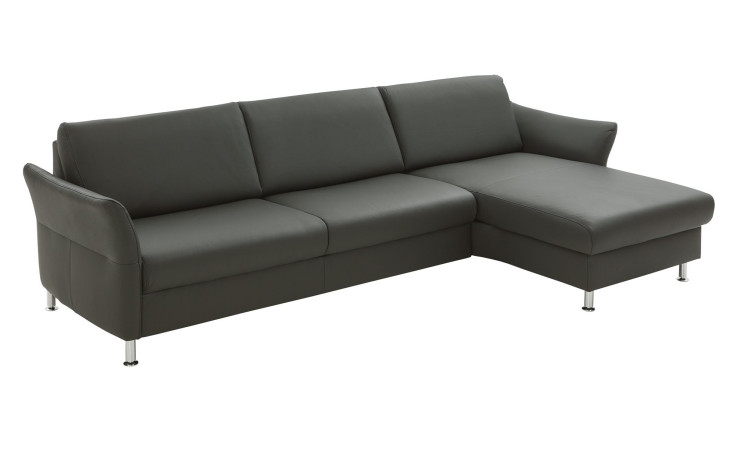 Basis-Ecksofa vito Spring in Echtleder Anthrazit.
