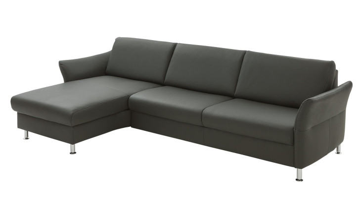 Basis-Ecksofa vito Spring in Echtleder Anthrazit.