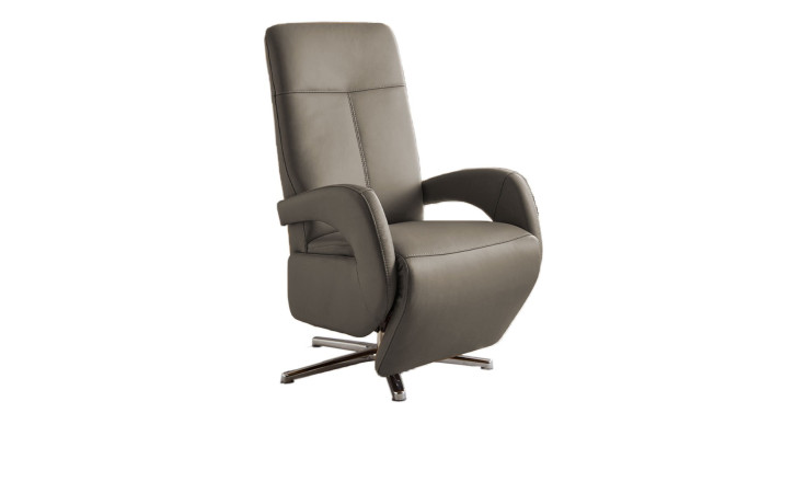 Einzelsessel vito Variety in der Farbe Elephant (Braun) und mit Leder.