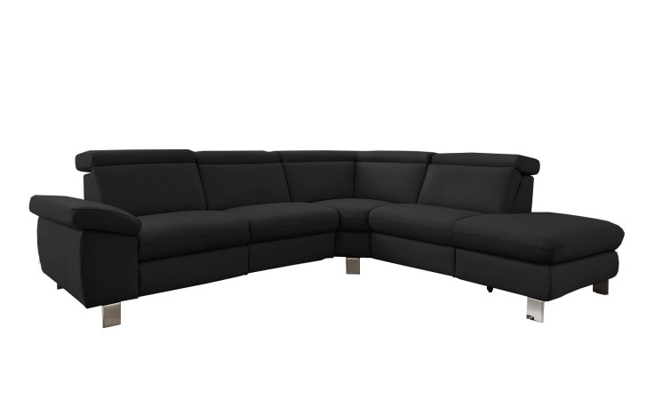 Komfort-Ecksofa vito Tonga, in der Farbausführung Schwarz
