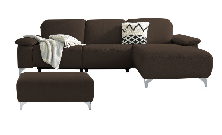 Komfort - Ecksofa Musterring MR 370, in der Farbausführung braun, mit einem Hocker