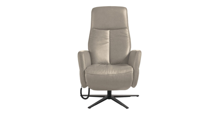 Basis-Relaxsessel MR 281 in einem Echtlederbezug in Pearl. Frontansicht