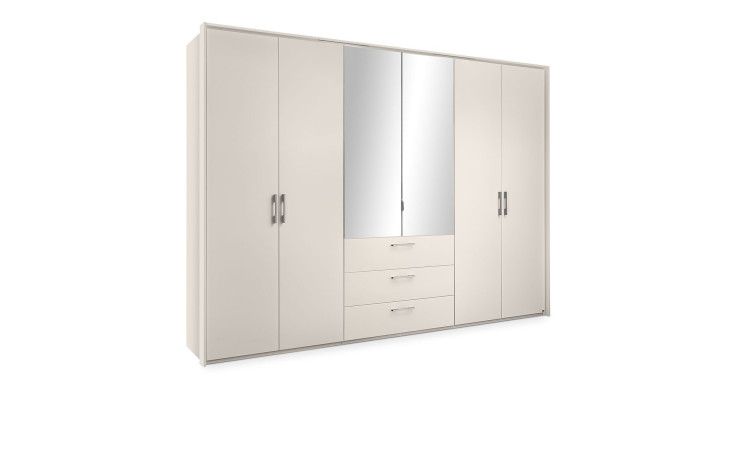 Kleiderschrank set one Henderson im Dekor Champagner und 2 Spiegeltüren