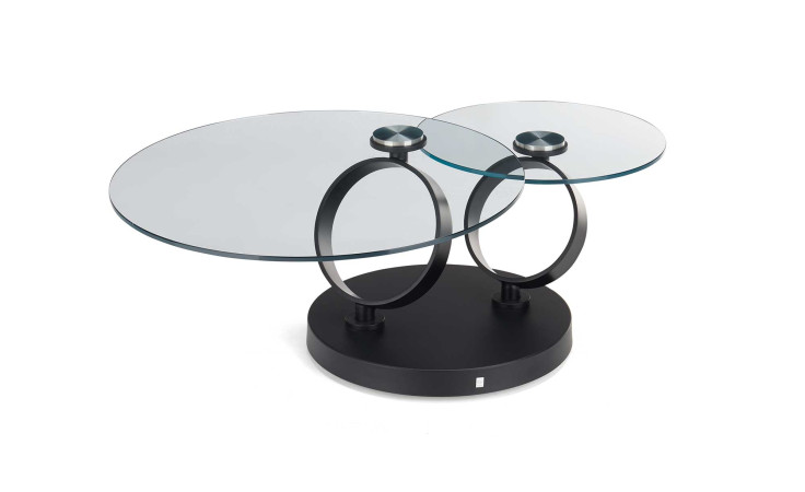 Couchtisch Musterring Fabia mit 2 Glasplatten, Gestell in schwarz