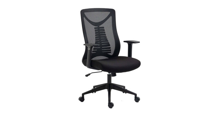 Drehstuhl Air in schwarz mit ergonomisch geformter Rückenlehne