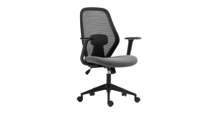Drehstuhl Ramos in grau mit ergonomisch geformter Rückenlehne