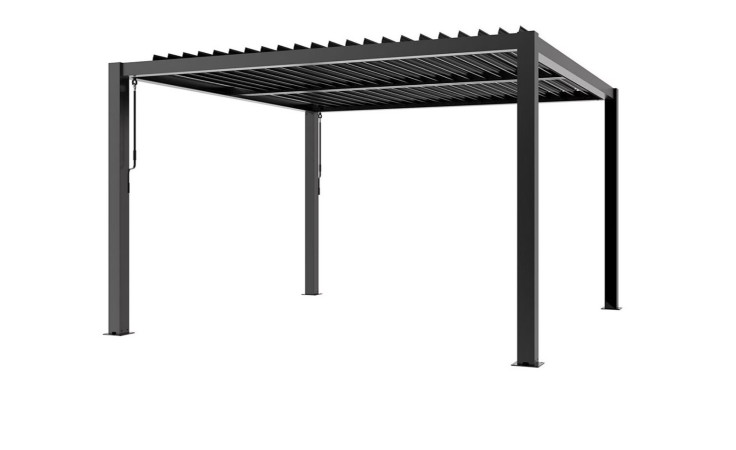 Gartenpavillon Shadow aus matt-grauem Aluminium