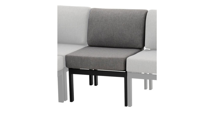 Mittelteil für Eck-Lounge Mondo Nilson in Charcoal/Anthrazit inkl. Auflagen