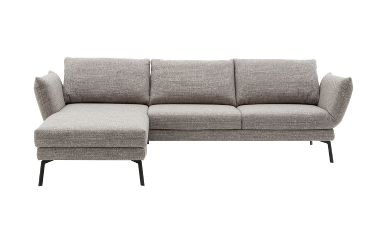 Basis - Ecksofa Spin, in der Farbausführung taupe, Frontansicht
