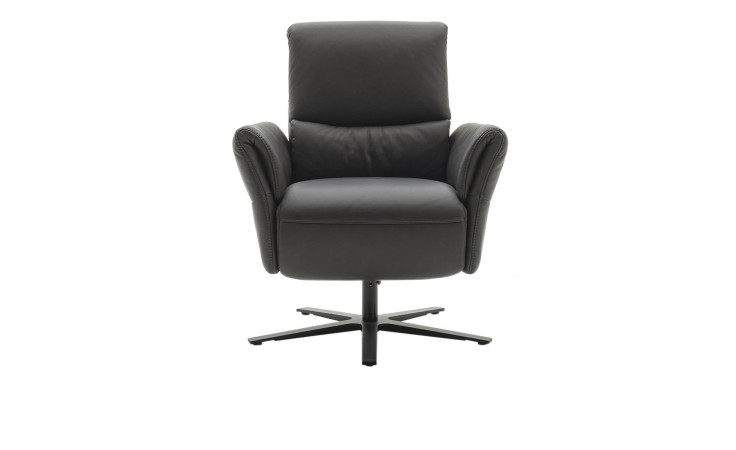 Relaxsessel Salerno Flexline in der Farbe Anthrazit und mit einem schwarzen Sternfuß.