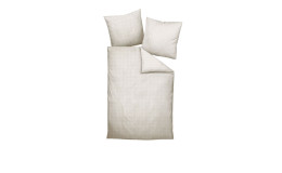 Mako-Satin Bettwäsche Modernclassic in der Größe 155 x 200 cm und in der Farbe beige, kariert