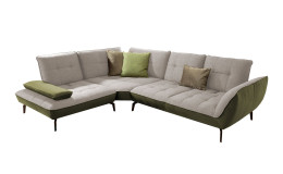 Komfort-Ecksofa vito Ticona, in der Farbausführung Natur / Olive