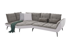 Komfort-Ecksofa vito Ticona, in der Farbausführung Hellgrau / Silver