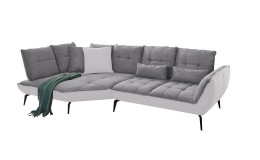 Komfort-Ecksofa vito Ticona, in der Farbausführung Silver