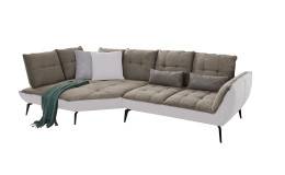 Komfort-Ecksofa vito Ticona, in der Farbausführung Taupe / Silver