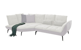 Komfort-Ecksofa vito Ticona, in der Farbausführung Weiß / Silver