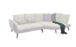 Komfort-Ecksofa vito Ticona, in der Farbausführung Weiß / Silver