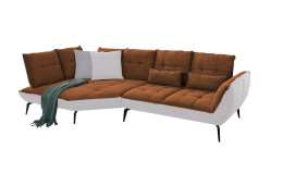 Komfort-Ecksofa vito Ticona, in der Farbausführung Kupfer / Silver