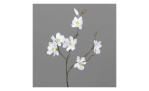 Magnolien-Pick 82 cm aus Kunststoff mit weißen Blüten, grünen Applikationen und braunen Stiel. Auf einem grauen Hintergrund.