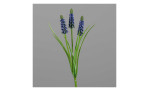 Muscari 29 cm mit lila Blüten und grünen Steil aus Kunststoff. Auf einem grauen Hintergrund