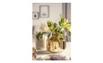 Vase Milano 22 cm aus gold eingefärbtem gefleckten Glas mit Blumenbukett.