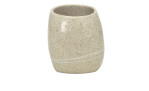 Zahnputzbecher namens Stones in der Farbe Sandbeige mit einer Höhe von 9,80 cm, gefertigt ist er aus Kunststoff.