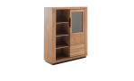 Highboard Grazia in Wildeiche schräg von der Seite.