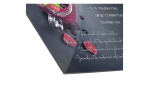 Glasbild Himbeere 30 x 30 cm, Coctail mit einem Rezept, Detailfoto von einer Ecke des Bildes