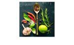 Glasbild Vintage Herbage 20 x 20 cm. Glasbild mit dem Thema - Kochen.