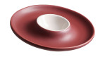Eierteller Jasper mit dem Durchmesser von ca. 12 cm und in der Farbe Rot, Weiß.