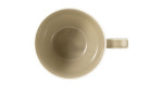Kaffeetasse Beat 260 ml aus Porzellan in Sandbeige. Ansicht von oben.