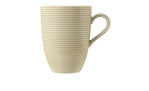 Henkelbecher Beat 350 ml aus Porzellan in Sandbeige. Ansicht von der Seite.