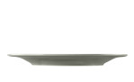 Frühstücksteller Beat 23,3 cm aus Porzellan in Perlgrau. Ansicht von der Seite.