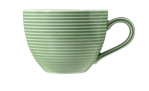 Kaffeetasse Beat 260 ml aus Porzellan in Salbeigrün. Ansicht von der Seite.