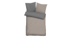 Bettwäsche Biberna mit dem Maß von 155 x 220 und mit der Fabre Beige und Grau. Mit zwei Kopfkissen.