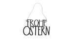 Schild Frohe Ostern 30 x 18 cm aus Eisen in schwarz