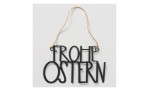 Schild Frohe Ostern 30 x 18 cm aus Eisen in schwarz