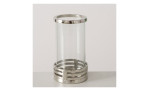 Windlicht Teggio 25,5 cm aus Glas und Aluminium