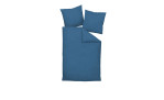 Satin-Bettwäsche 155 x 220 cm Jeansblau 