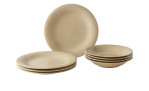 Tafel-Set Loop 8-tlg. in sand, bestehend aus 4 Speisetellern und 4 Suppentellern