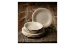 Tafel-Set Loop 8-tlg. in sand, bestehend aus 4 Speisetellern und 4 Suppentellern