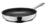 Stielpfanne Calabria 28 cm aus Metall in silber und schwarz.