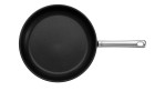 Stielpfanne Calabria 28 cm aus Metall in silber und schwarz. Ansicht von oben.