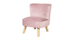 Kindersessel Lil Sofa mit Samtstoff in rosa/mauve, Frontansicht seitlich