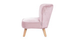 Kindersessel Lil Sofa mit Samtstoff in rosa/mauve, Seitenansicht