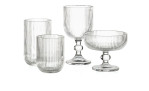 Trinkglas 465 ml transparent geriffelt. Mit den anderen Gläsern der Serie.