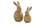 Hase 16.8 cm Holzfarben mit einen weiteren Hasen